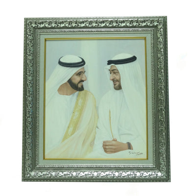 Sheikh Mohammed with Sheikh Al Nahyan Oil Painting