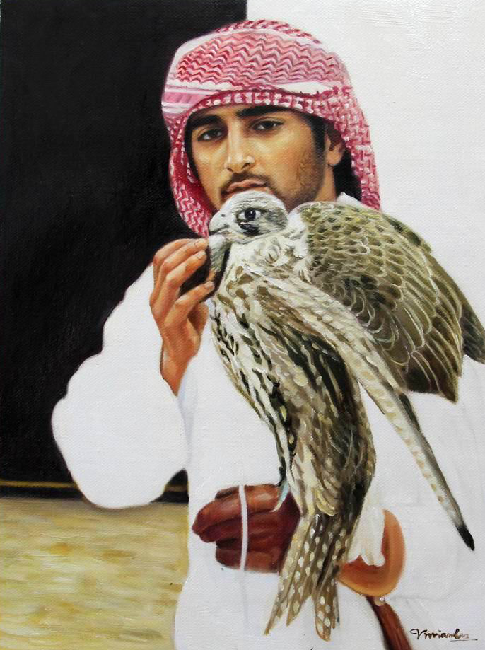 Sheikh Fazza with Falcon