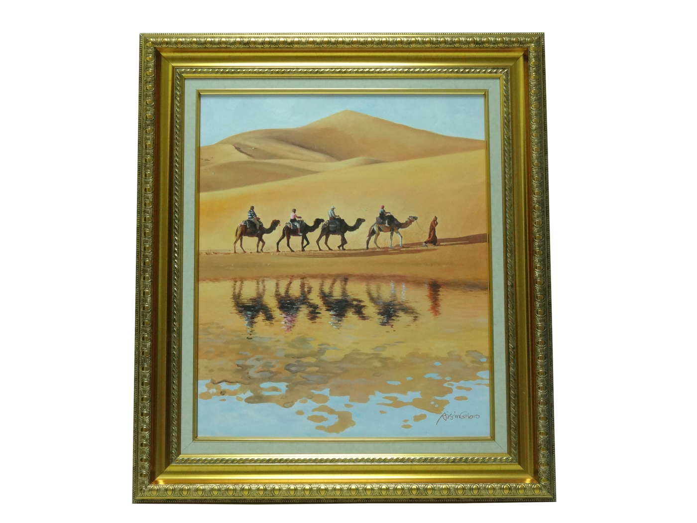 Camels Travelling in Desert