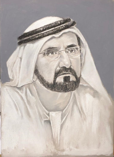 Sheikh Mohammed Bin Rashid Al Maktoum Portrait Painting