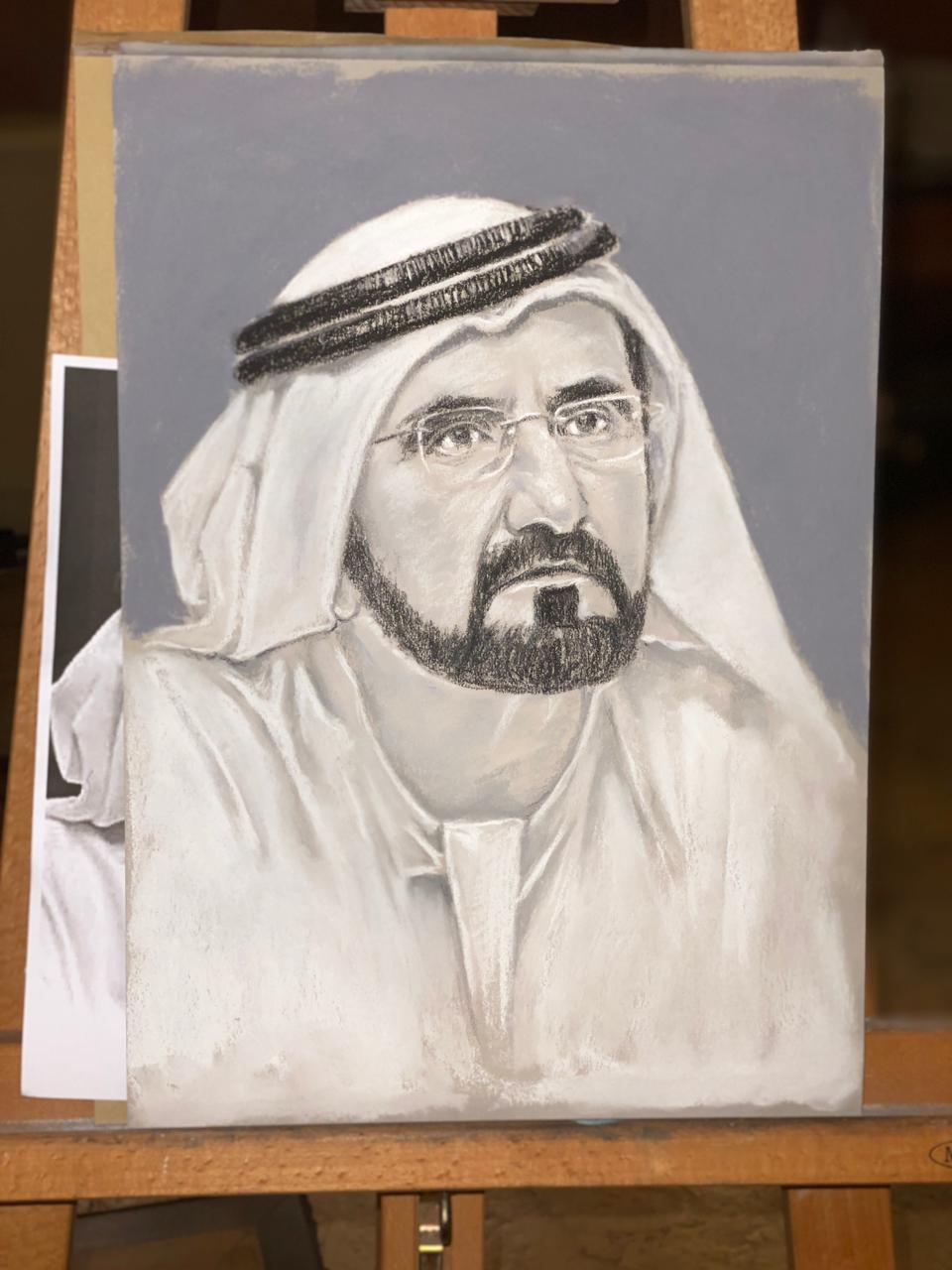 Sheikh Mohammed Bin Rashid Al Maktoum Portrait Painting