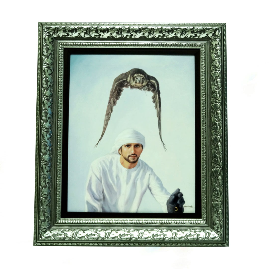 Sheikh Fazza with Flying Falcon