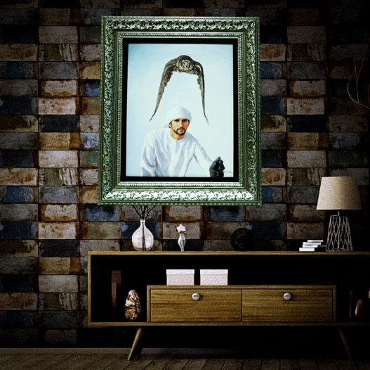 Sheikh Fazza with Flying Falcon