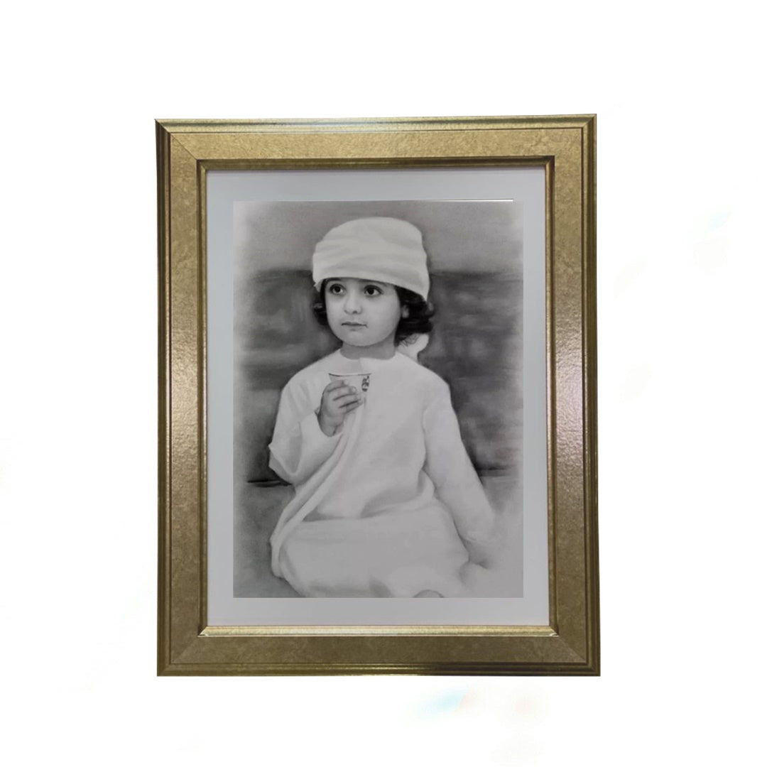 Emirati Boy Drinking From Cup