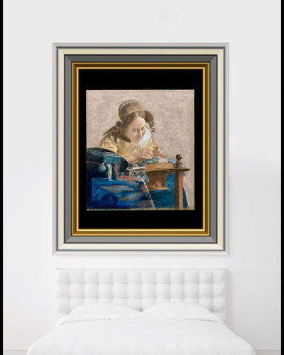 The Lacemaker by Johannes Vermeer (1632–1675), Pastel Painting Reproduction