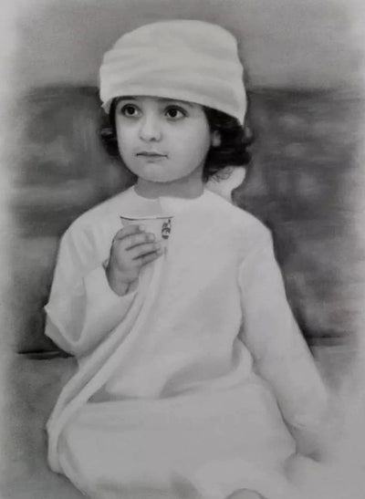 Emirati Boy Drinking From Cup