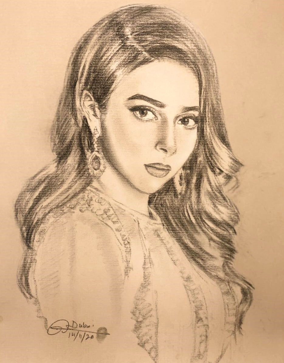 Lady at the Ball Portrait Drawing