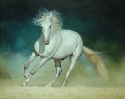 Running White Horse