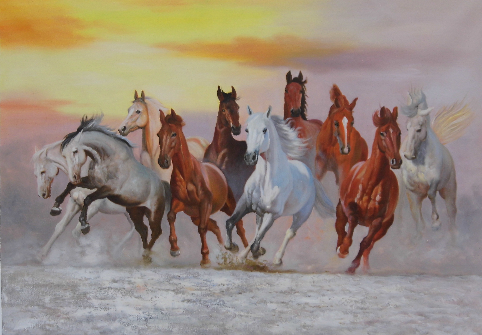 Horses Running at Sunrise